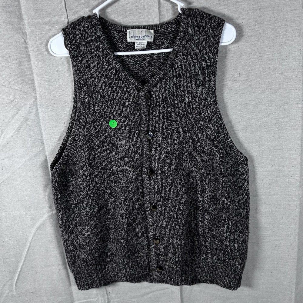 Cashmere Cashmere Mens Knit Button Front Vest Gray S Made in Italy 100% Cashmere